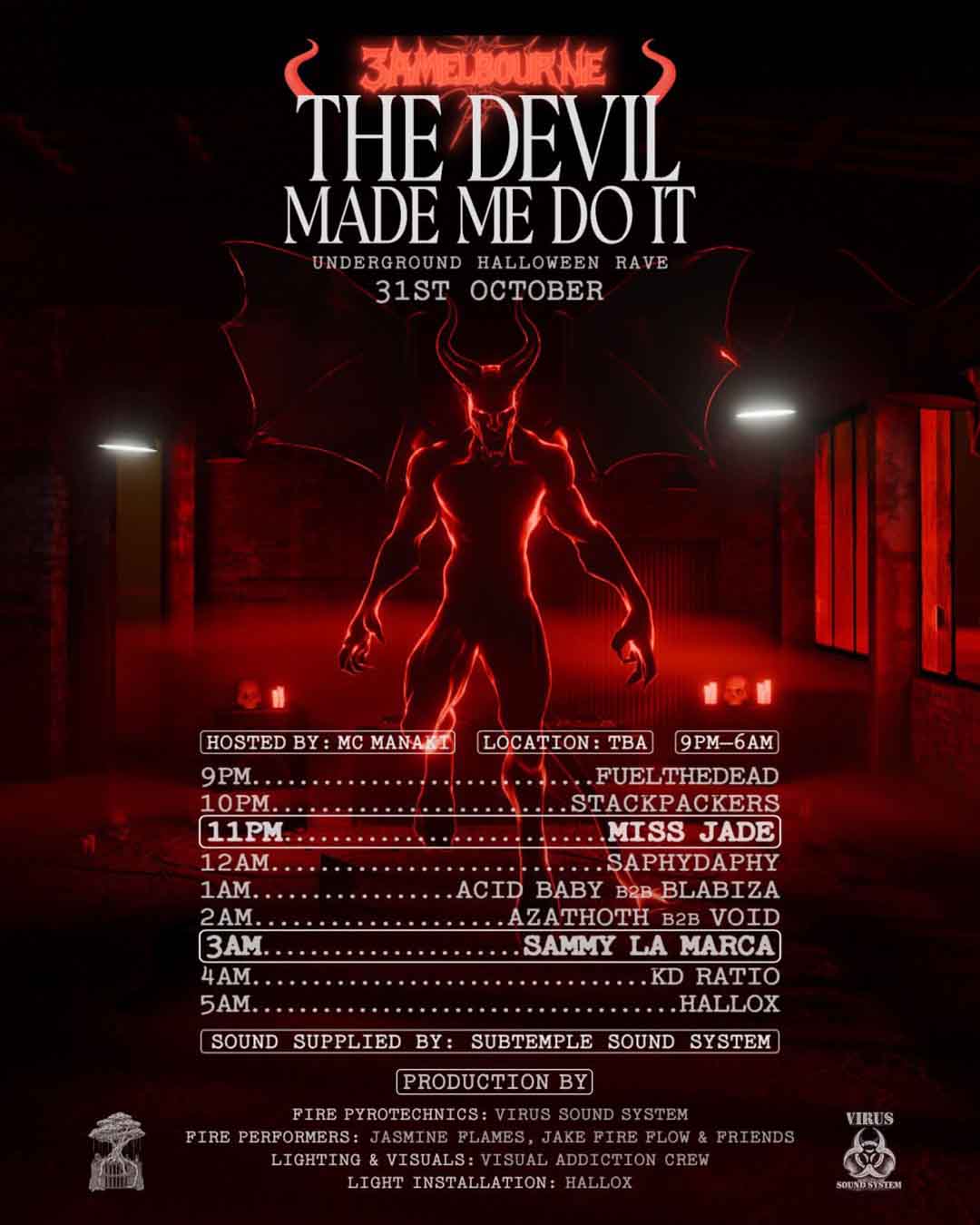 3AM Crew Halloween Warehouse Rave, Melbourne Australia