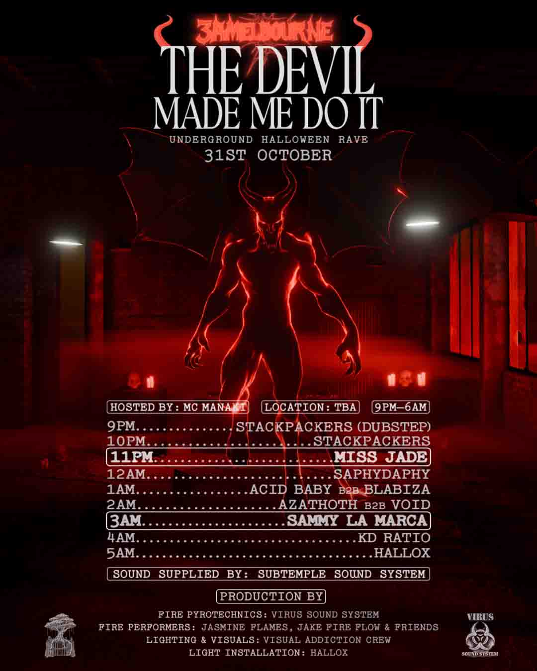 3AM Crew Halloween Warehouse Rave, Melbourne Australia