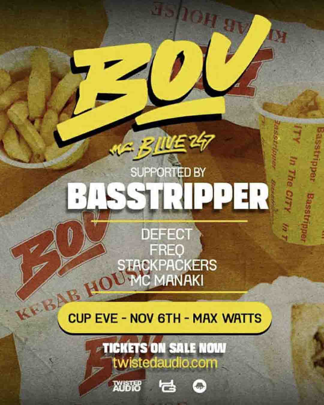 Twisted Audio and Higher Ground present Bou and Basstripper at Max Watts, Melbourne Australia