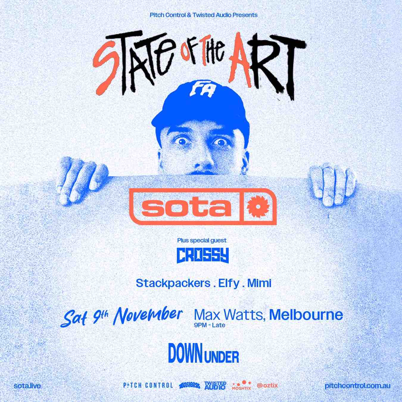 Pitch Control and Twisted Audio Present SOTA and Crossy at Max Watts, Melbourne Australia