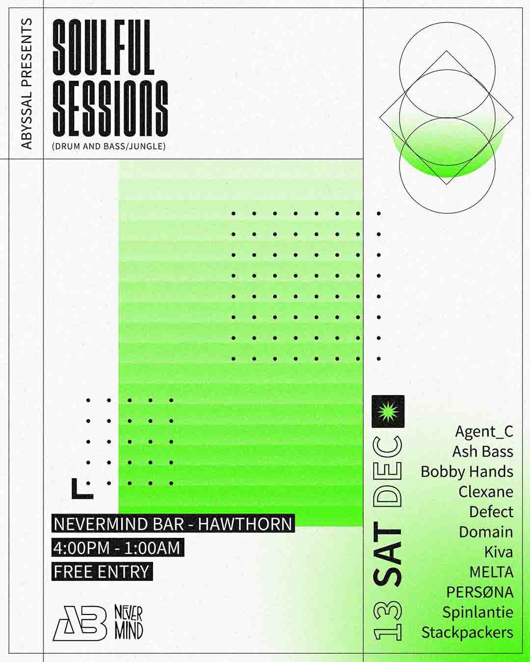 Abyssal Presents Soulful Sessions at Nevermind Bar, Melbourne Australia